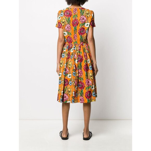 Marni Floral Print Midi Dress - Yellow and Pink - Picture 2 of 16